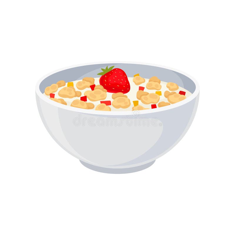 Bowl of oatmeal with sugar stock vector. Illustration of picture 99381086