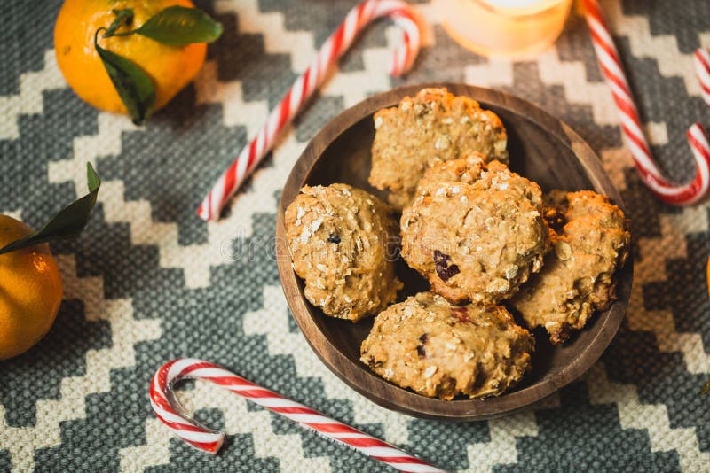 Oatmeal Cookies and Christmas Caramel Stock Photo Image of sweet
