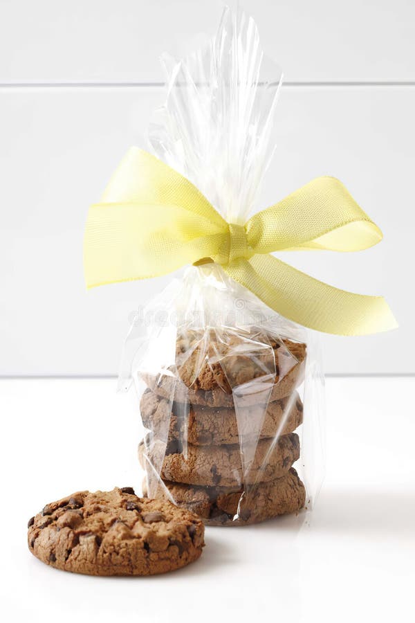 Oatmeal Cookies in a Festive Package. Stock Photo Image of snack