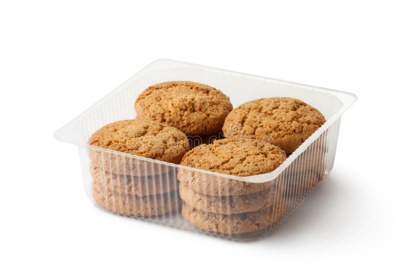 Oatmeal cookies in retail package stock image Oatmeal cookies in retail package stock image