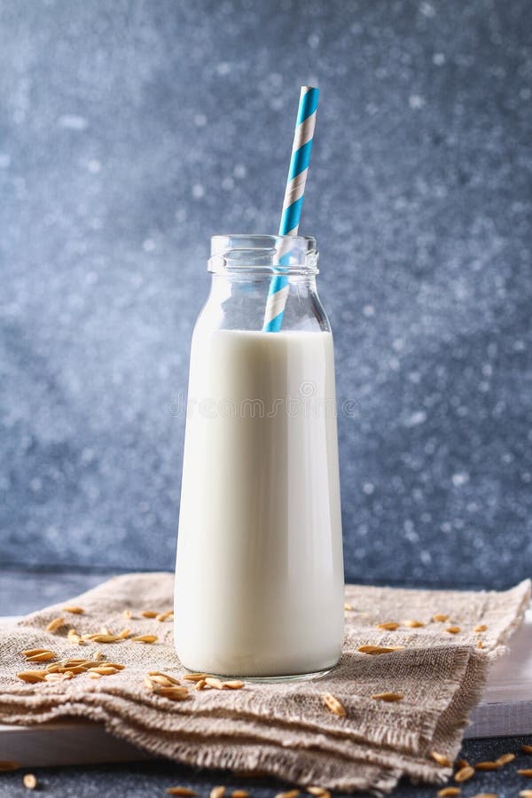 Oatmeal in a Glass Bottle. Oat Grain and Cereal in Jars. Stock Photo Image of healthy