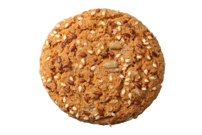 Oatmeal μπισκότο που απομονώνεται σε ένα άσπρο υπόβαθρο r στοκ εικόνα με δικαίωμα ελεύθερης χρήσης
