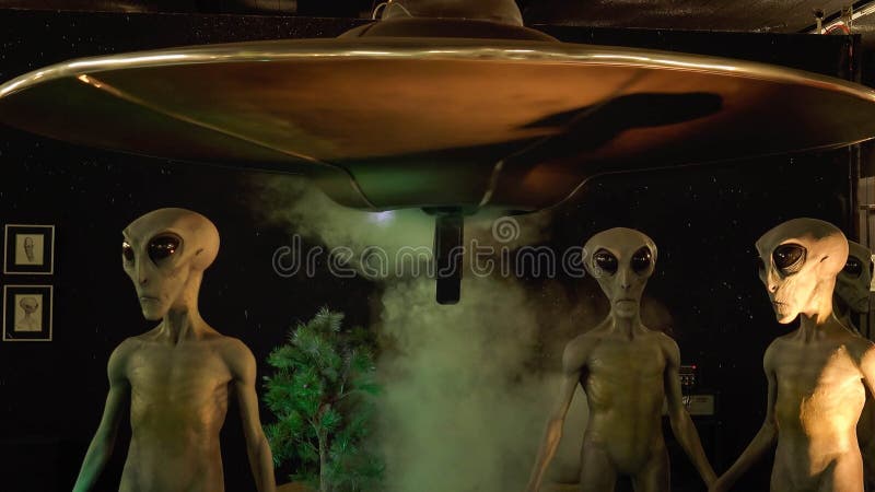 Obcy i statek kosmiczny przy zawody międzynarodowi UFO muzeum i Researc