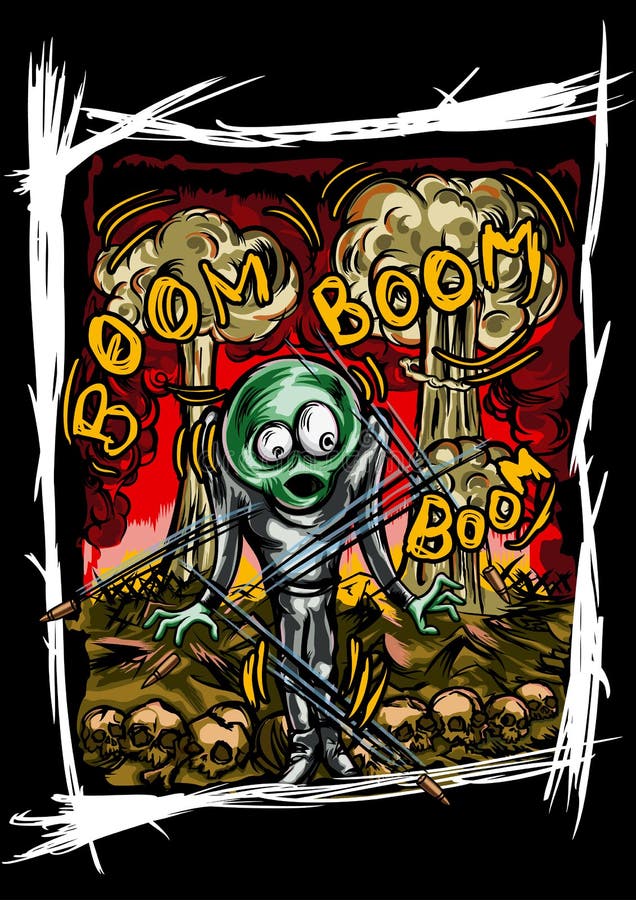 Obcy na zdruzgotanej ziemi ilustracja wektor Obcy na zdruzgotanej ziemi ilustracja wektor