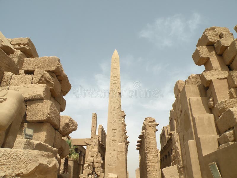 Obelisk at Karnak Temple at the Luxor, Egypt. Istoric stock images, royalty-free photos and pictures