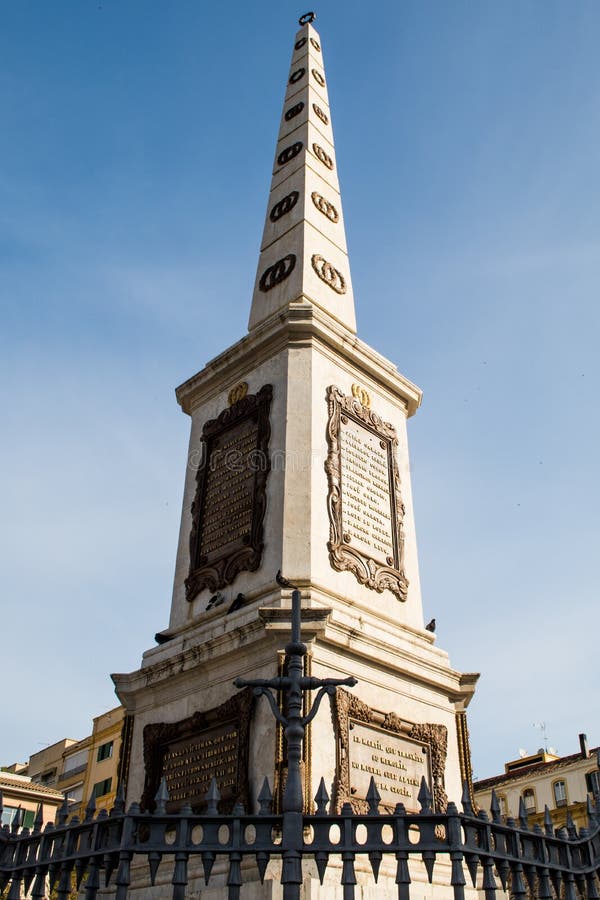 Obelisk plaza de la Merced, Malaga (spain) stock photos Obelisk plaza de la Merced, Malaga (spain) stock photos