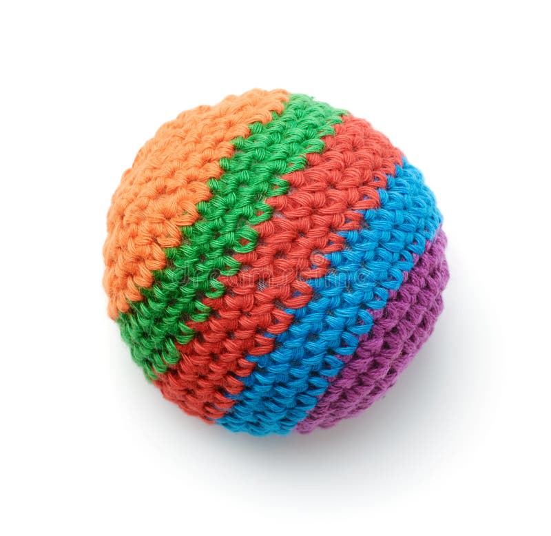 Obere Ansicht von farbenfroher Stricktasche lizenzfreie stockbilder
