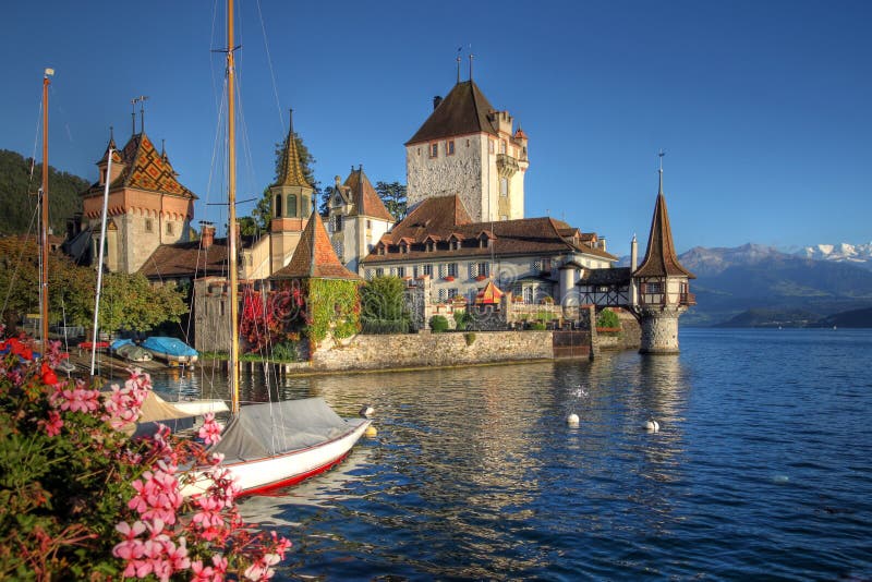 Oberhofen Castle on Lake Thun, Switzerland