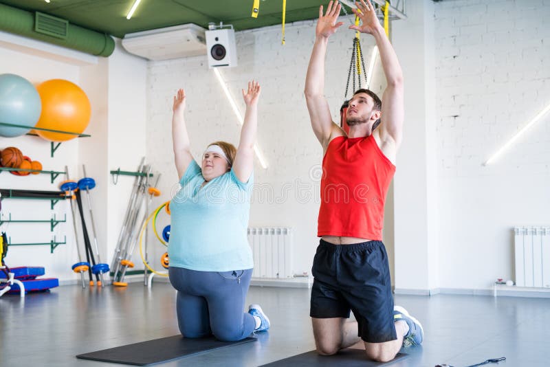 Obese Woman Doing Yoga stock photos Obese Woman Doing Yoga stock photos