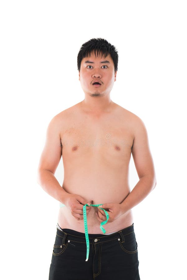 Obesese a choqué l'homme asiatique image stock Obesese a choqué l'homme asiatique image stock