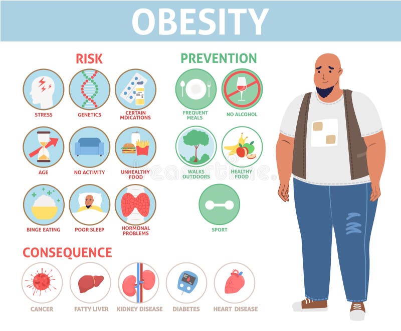 Human Obesity Info Graphic Vector Flat Poster Stock Vector human-obesity-info-graphic-vector-flat-poster-stock-vector