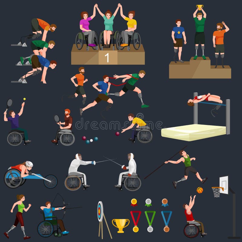 Obezwładnia foru sporta Paralympic gier kija postaci piktograma ikony ilustracja wektor Obezwładnia foru sporta Paralympic gier kija postaci piktograma ikony ilustracja wektor