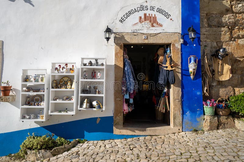 Gift shop exterior with handmade handicraft pottery and other ceramic items for sale