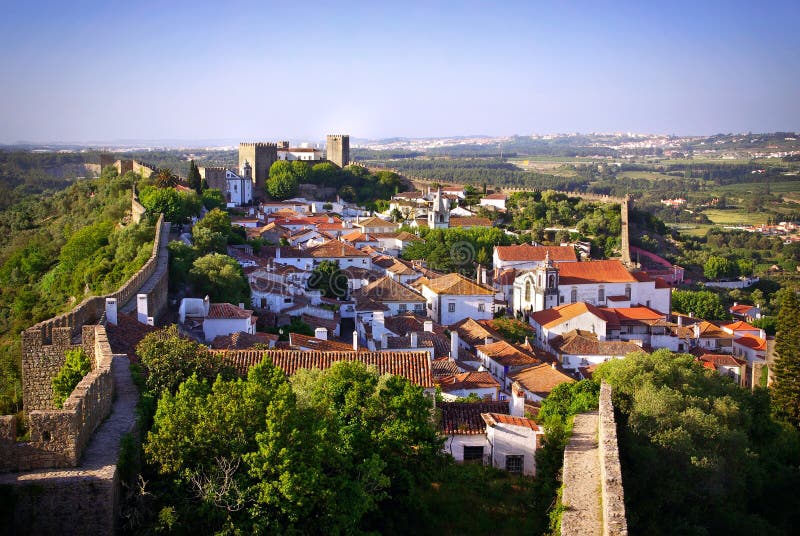 View of the beautiful medieval village of Obidos in the center of Portugal. View of the beautiful medieval village of Obidos in the center of Portugal