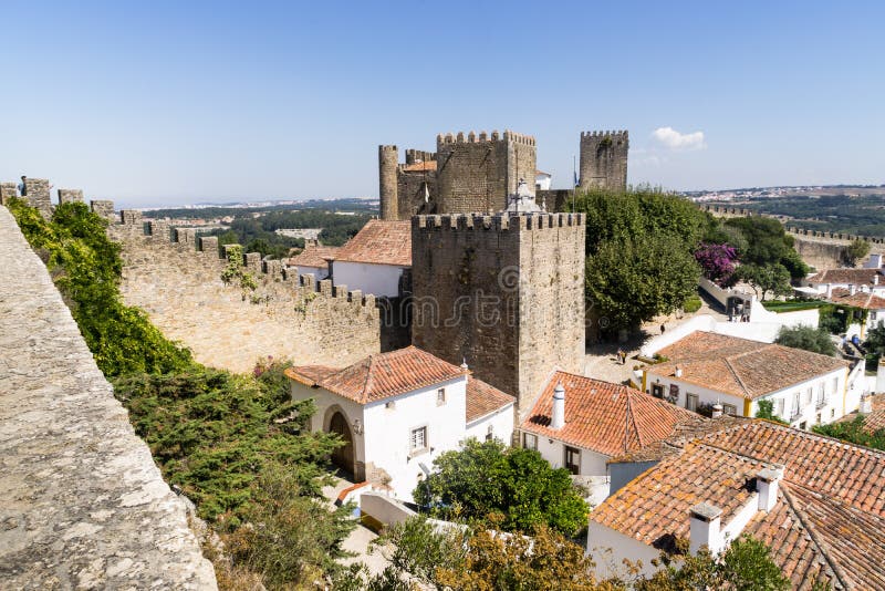 Obidos średniowieczny kasztel, Portugalia zdjęcie royalty free Obidos średniowieczny kasztel, Portugalia zdjęcie royalty free