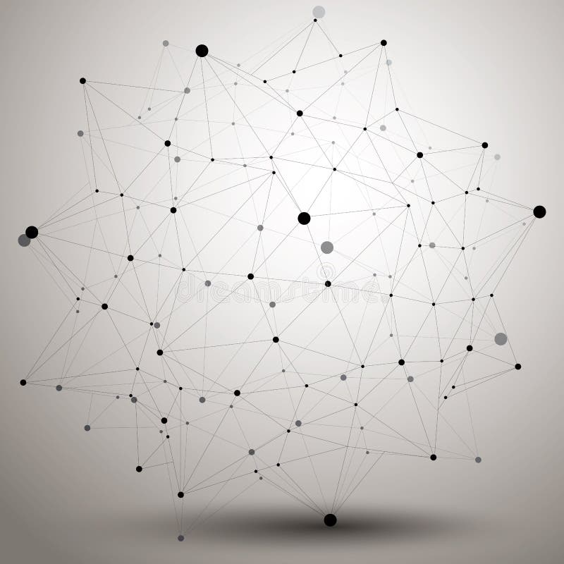 Obiect contur vectorial digital 3d abstractic element geometric al elementului poligon geometric. royalty free illustration