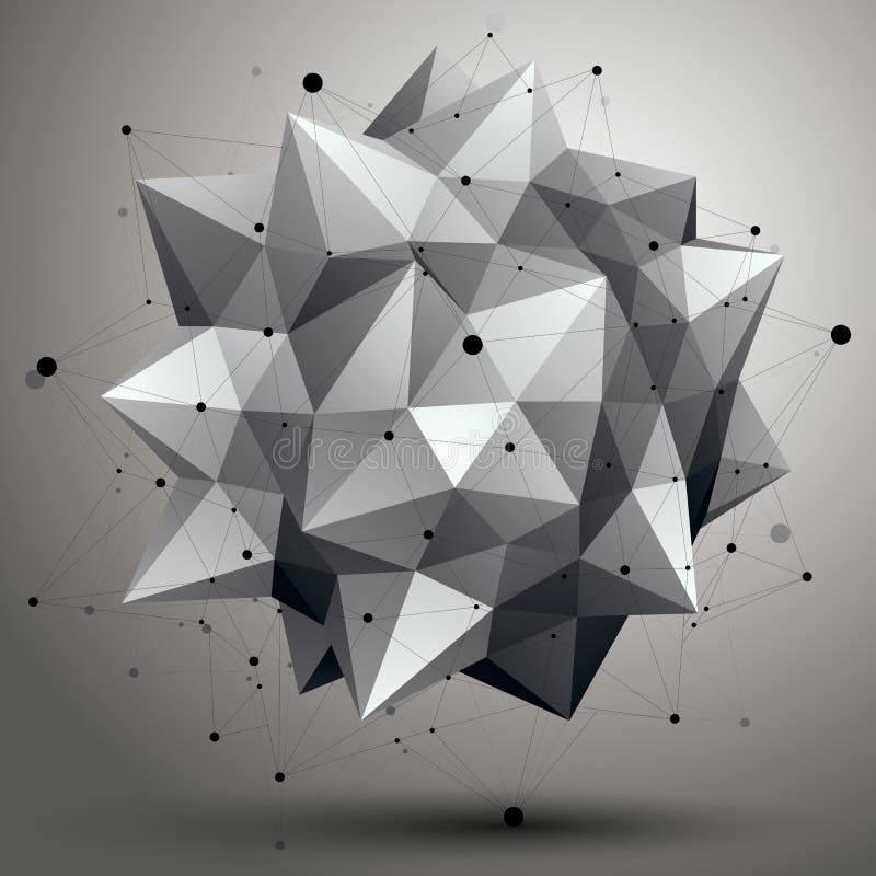 Obiect contur vectorial digital 3d abstractție element geometric al elementului poligonal geometric. vector illustration