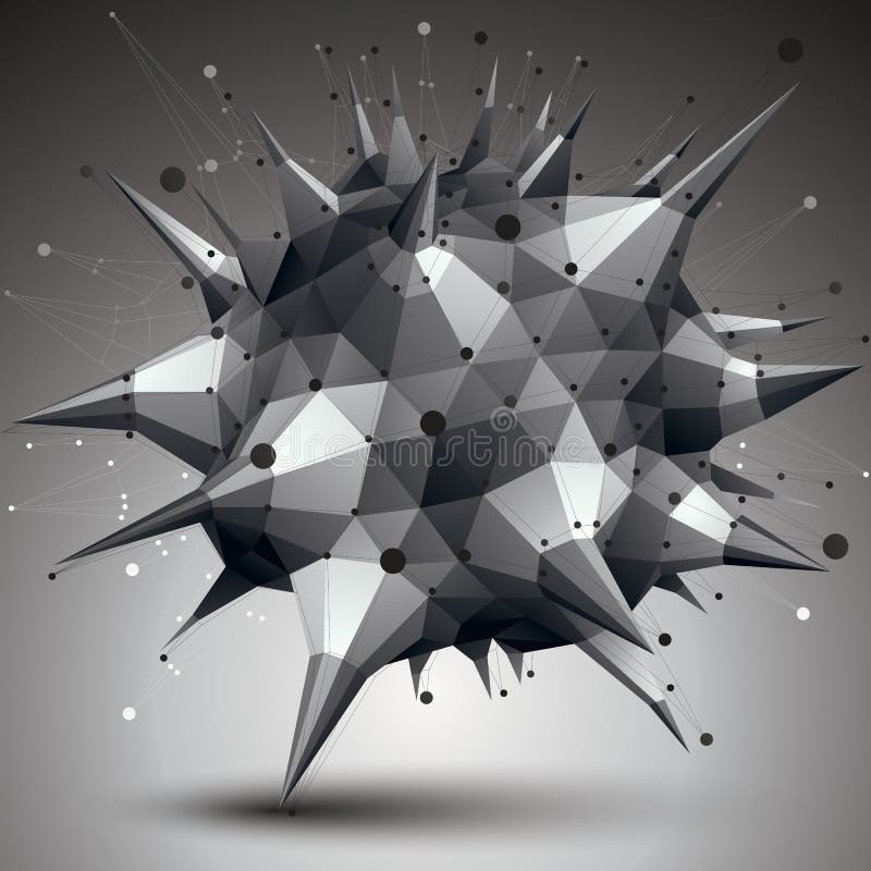 Obiect contur vectorial digital 3d abstractție element geometric al elementului poligonal geometric. stock illustration