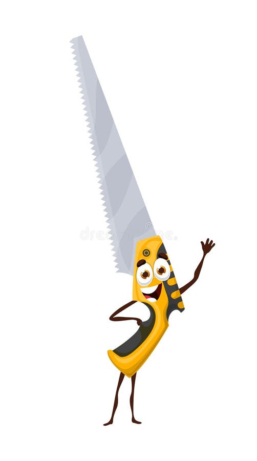 Obiect de tâmplărie îngustă cu ferăstrău cu desene animate vector illustration
