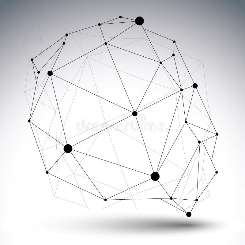 Obiect geometric de delimitare 3d digital vectorial royalty free illustration