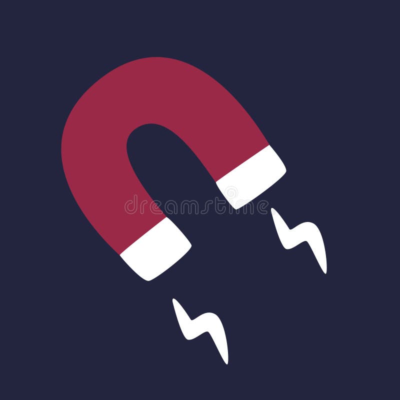Obiecte vectoriale de proiectare magnet ilustrând elemente științifice și obiecte de laborator stock illustration