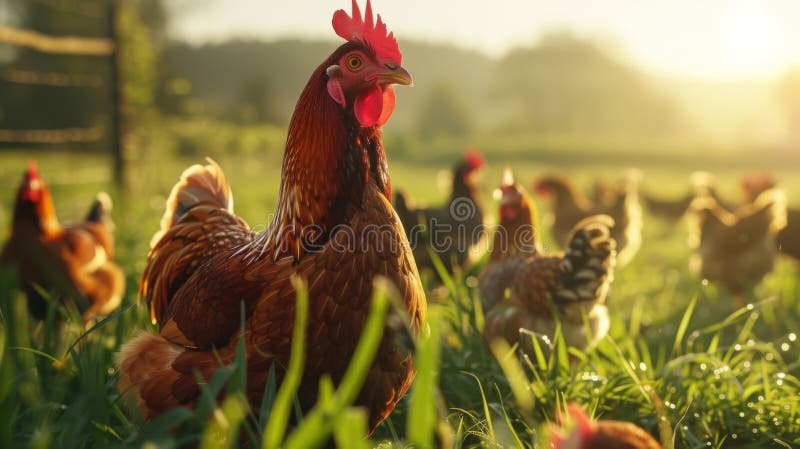 Obiekt Rooster w elemencie FieldAI wygenerował obraz zdjęcie royalty free