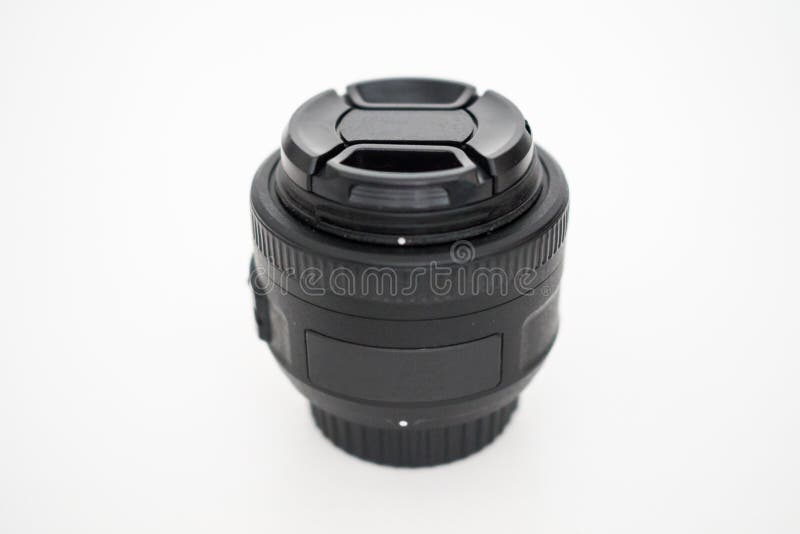 Obiektyw DSLR kamera. Obiektyw profesjonalisty DSLR kamera z obiektyw nakrętką