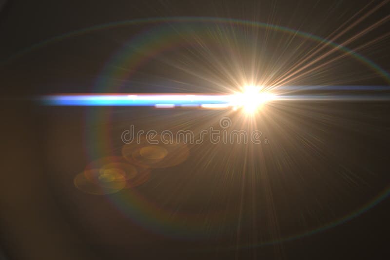 Lens flare effect in space 3D render. Lens flare effect in space 3D render