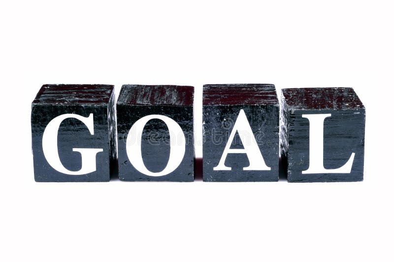 goal written on black blocks. goal written on black blocks.