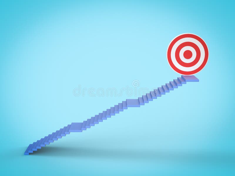 Obiettivo aziendale con scale che porta a scatto illustrazione di stock