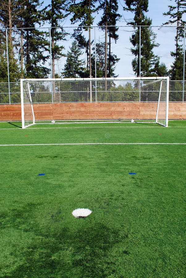 A soccer goal at a city park. A soccer goal at a city park