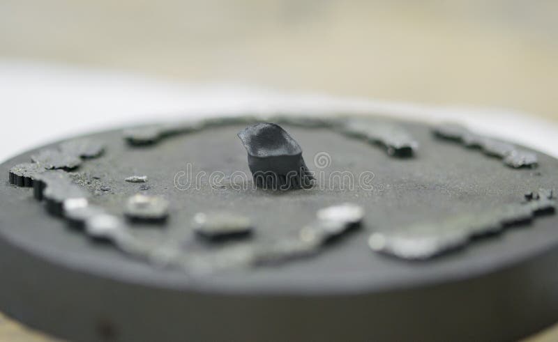 Object printed on a laser sintering machine. Object denture body printed on a laser sintering machine on the work disk