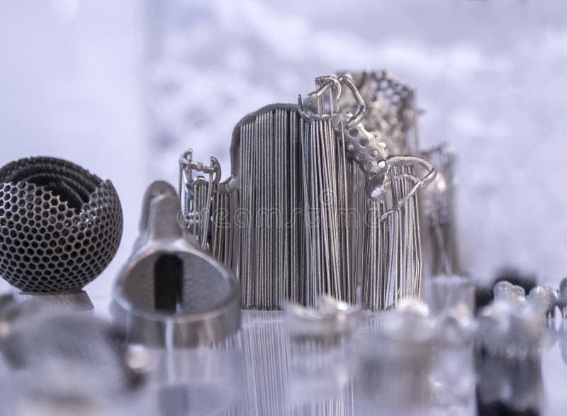 Object Printed From Metal Powder On Metal 3d Printer. Stock Image