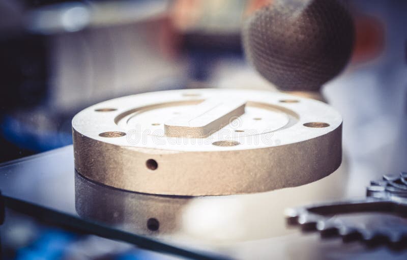 Object Printed from Metal Powder on Metal 3d Printer. Stock Photo