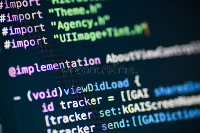 Objective C code lines stock photos