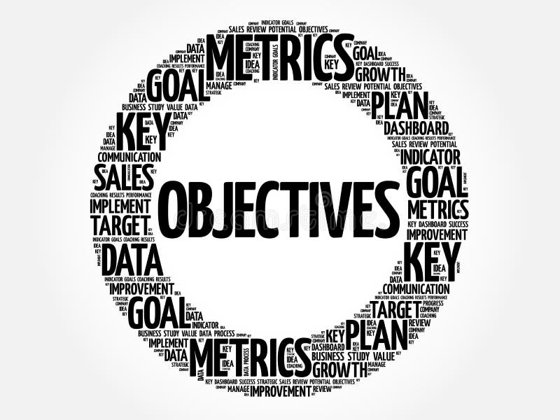 Objectives word cloud stock illustration. Illustration of cloud 201816304
