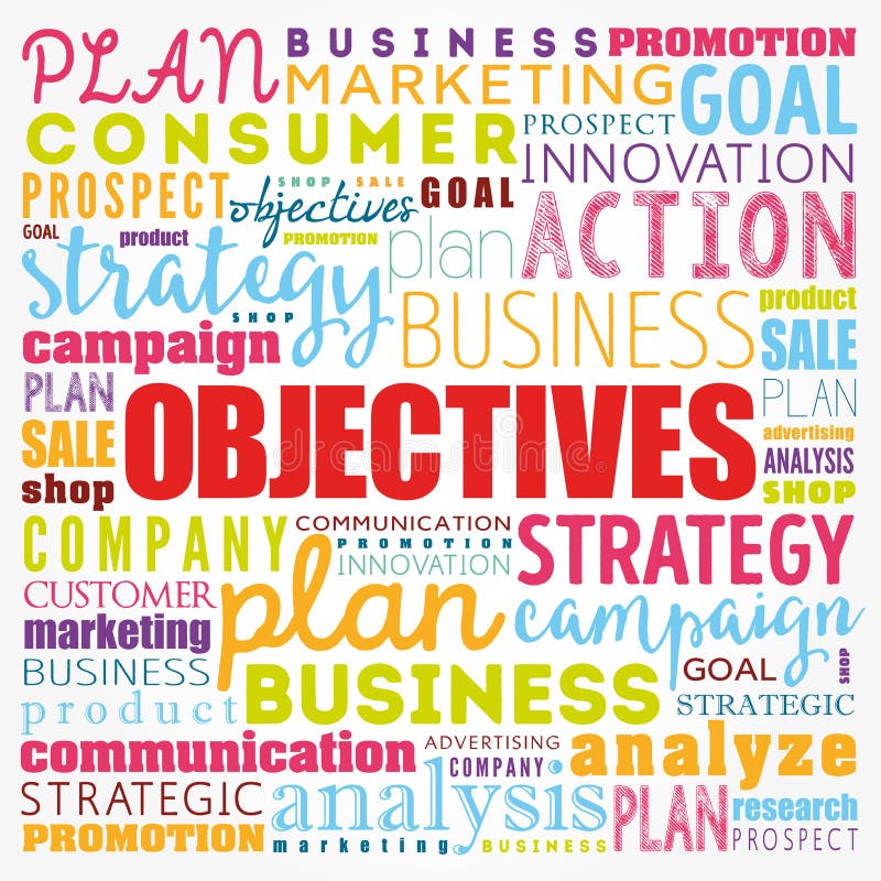 Objectives Word Cloud Collage Stock Photo Image of representation