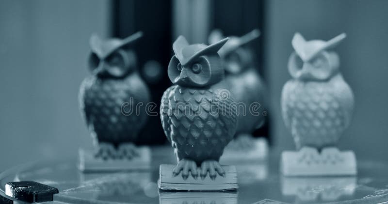 Objects are inside the three-axis 3d printer on which they were created close-up royalty free stock image