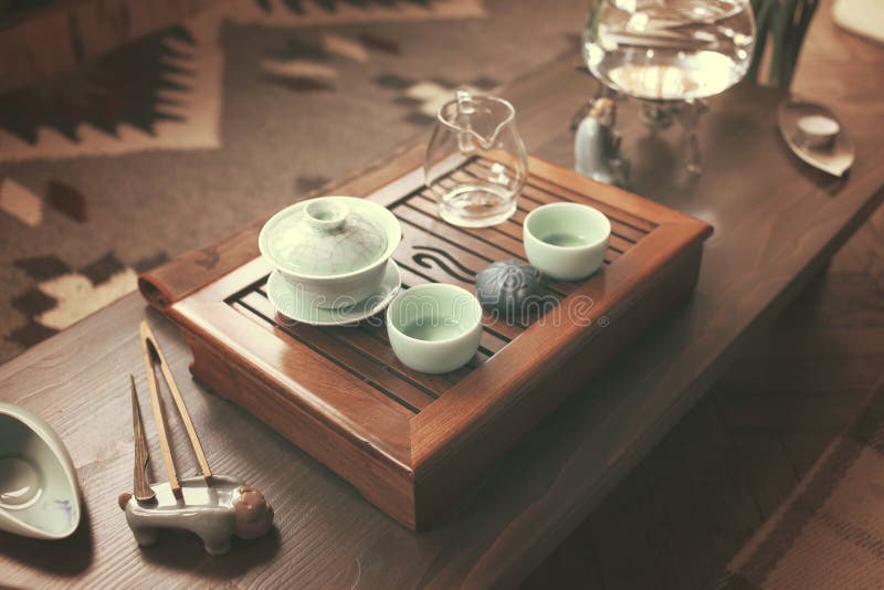 Objects for tea ceremony stock image. Image of brown 92395919