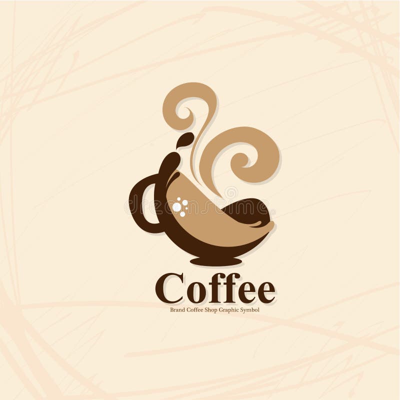 Objekt för tecken för symbol för coffee shopkafélogo grafiskt royaltyfri illustrationer