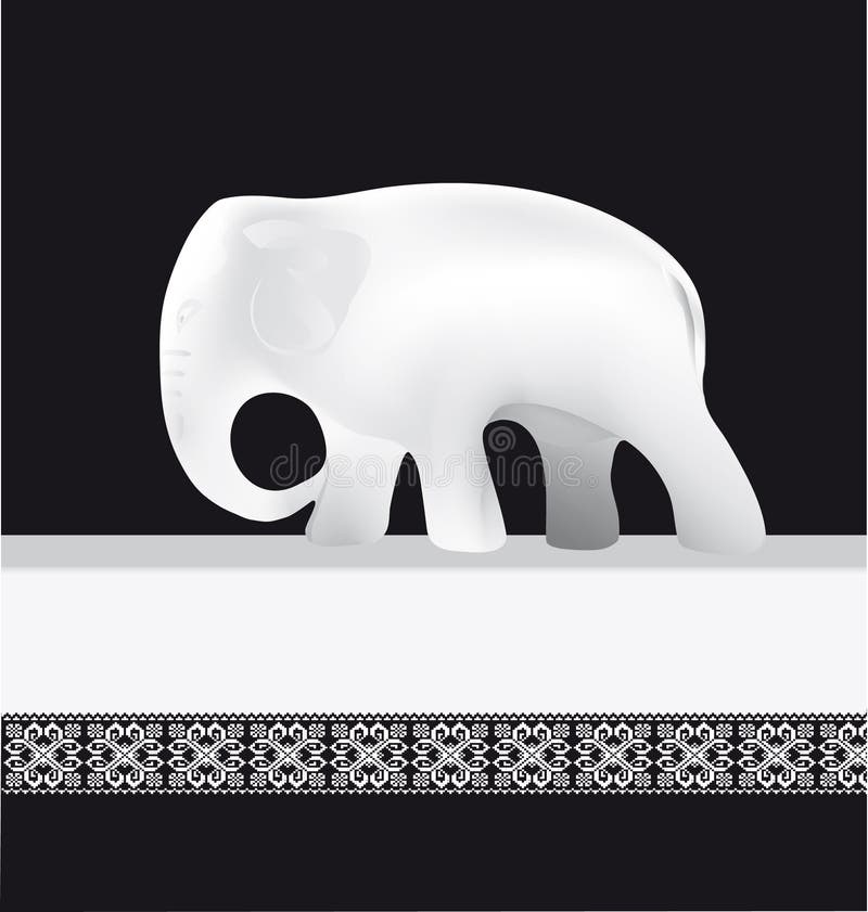 White elephant standing on a white lacy table-cloth. White elephant standing on a white lacy table-cloth.