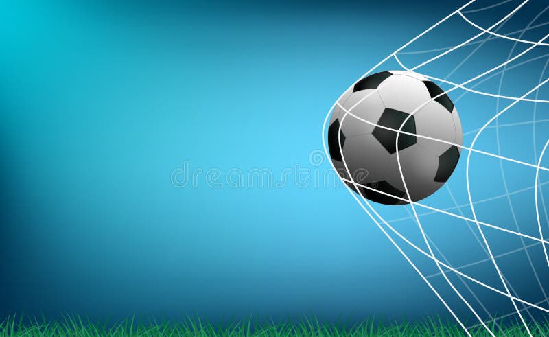 Plano de fundo do gol de futebol. banner de futebol com bola na