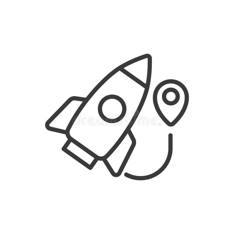 Objetivo del misil de lanzamiento de cohetes objetivo de lanzamiento de cohetes en el espacio de orientación del vector de fondo b stock de ilustración