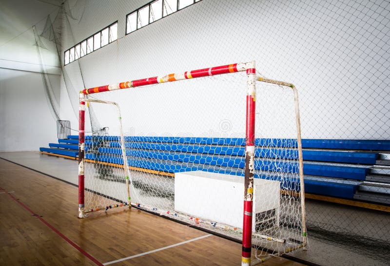 Objetivo do futebol de Futsal foto de stock Objetivo do futebol de Futsal foto de stock
