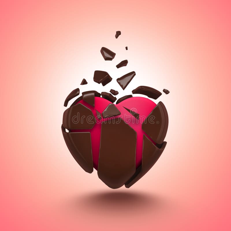 Objeto abstrato do coração dos doces de chocolate