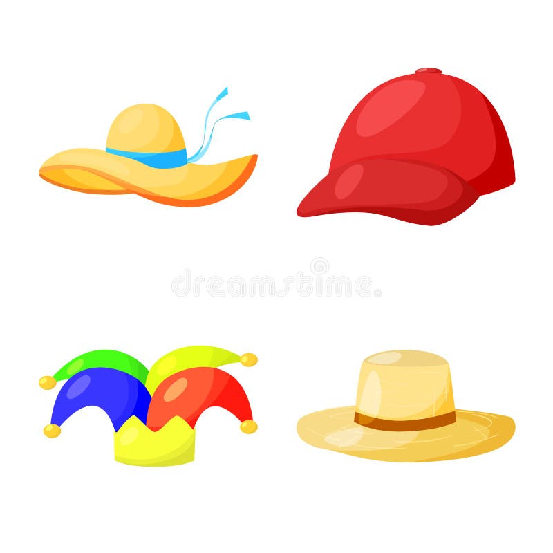 Objeto aislado de la muestra del sombrero y del napper Colecci? n de s? mbolo com? n del sombrero y del casco para la web stock de ilustración