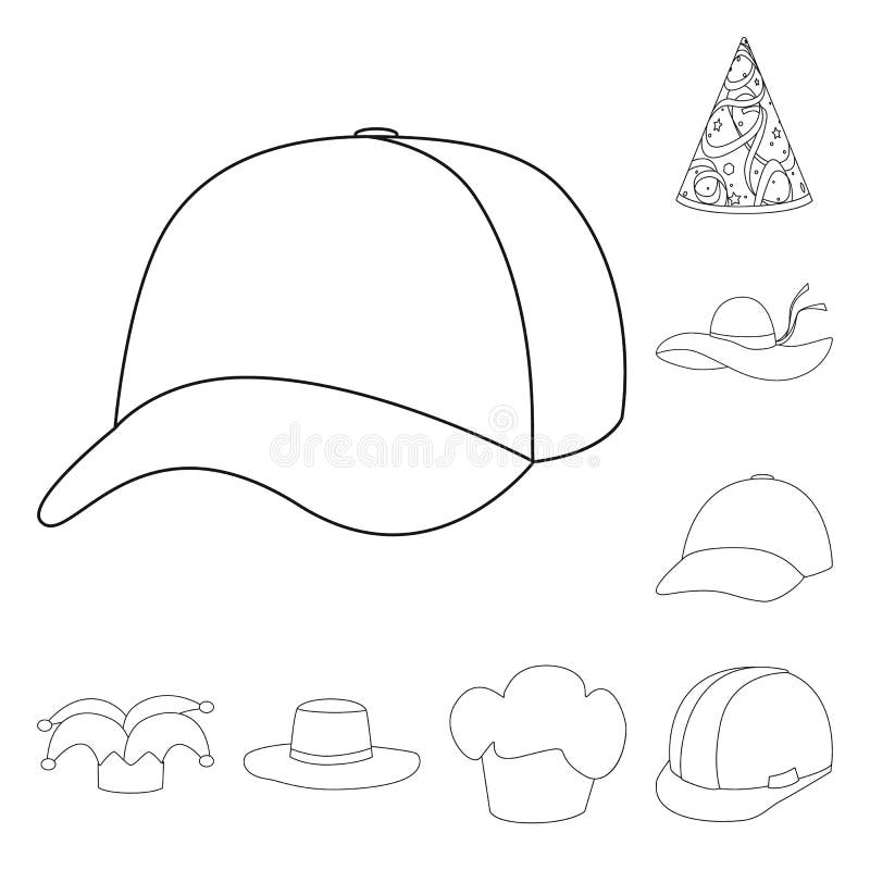 Objeto aislado del logotipo del sombrero y del napper Fije del s? mbolo com? n del sombrero y del casco para la web libre illustration