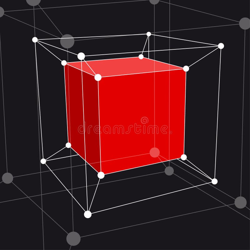 Objeto de Hypercube 3D Ilustración del vector stock de ilustración