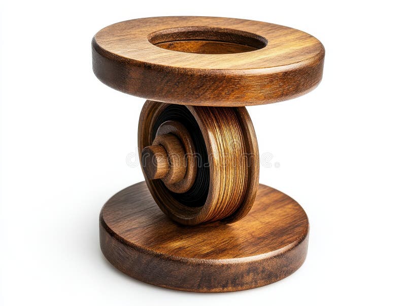 Objeto de madera marrón oscura con cojinete central ilustración del vector