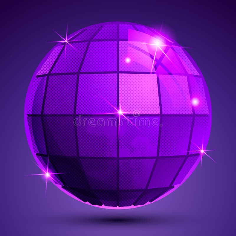 Objeto esférico plástico texturizado brillante con los flashes ilustración del vector